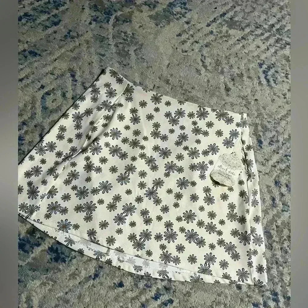 NWT Altar’d state ivory/blue mini skirt